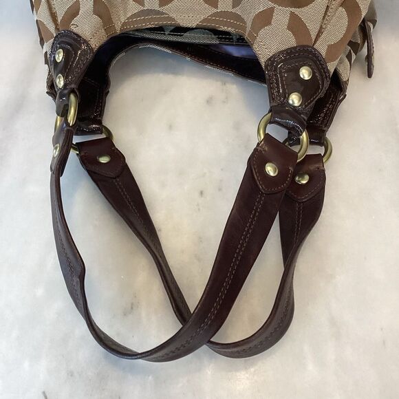 Coach Madison Maggie Mia Optic beige Canvas C Logo Hobo - Picture 10 of 13